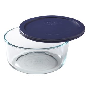 Pyrex? Simply Store? 7-cup Glass Food Storage Container with Blue Lid